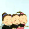 yoi13 Nishigori Triplets pointing the way