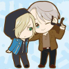 yoi45 Yuri and Victor keychain