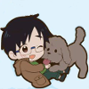 yoi47 Yuuri and Makkachin keychain without background