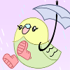 Squishable Budgie in the rain